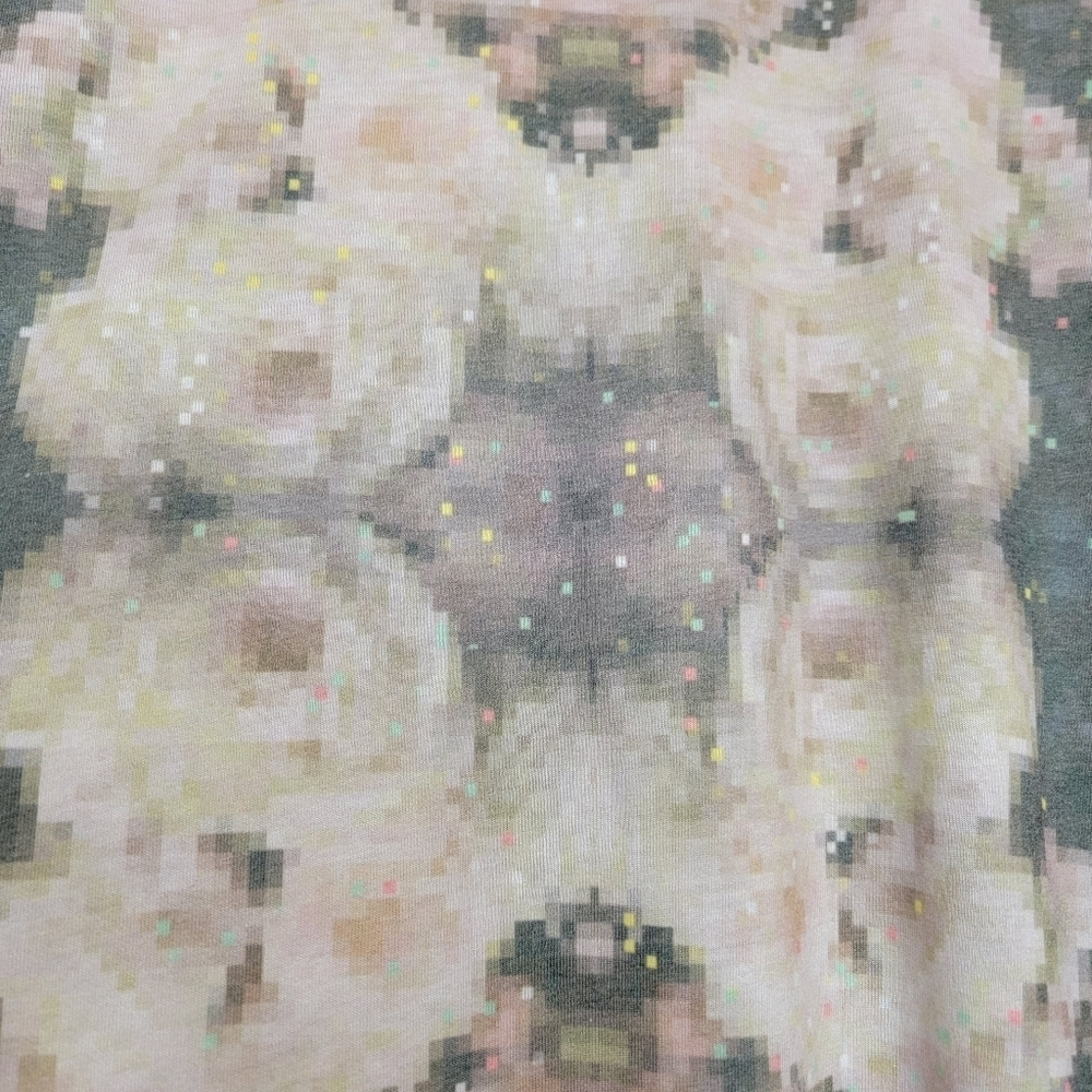 SIMEON FARRAR Kaleidoscope Pixel Tie Dye T-Shirt Cotton Crew Neck Made UK Pink - Picture 6 of 12